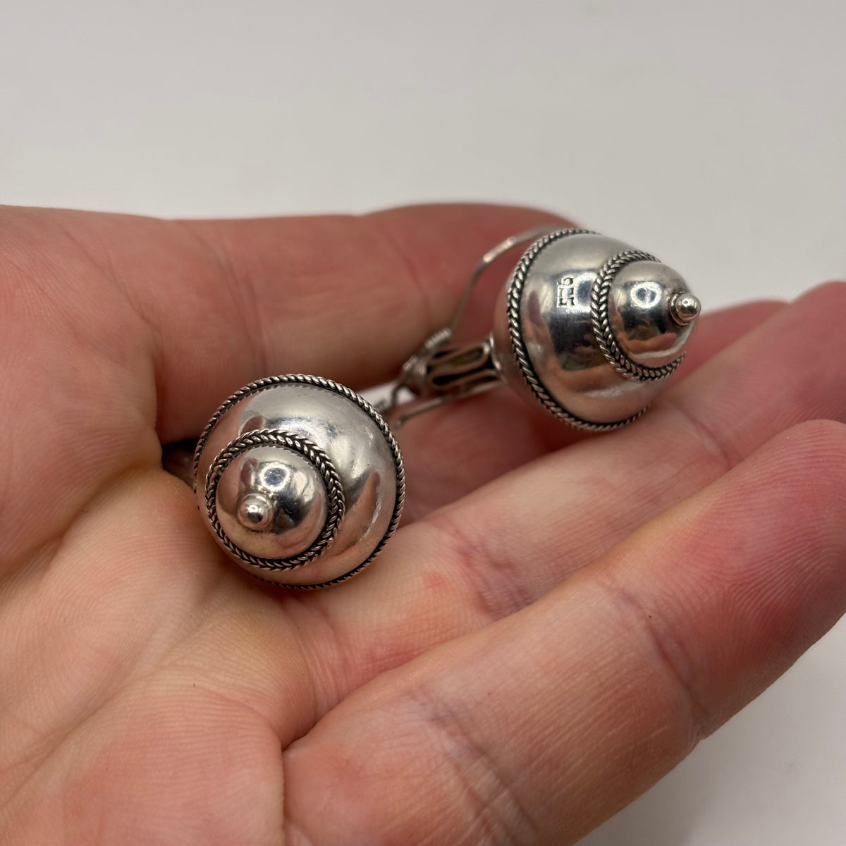 Silver Ball Drop Earrings