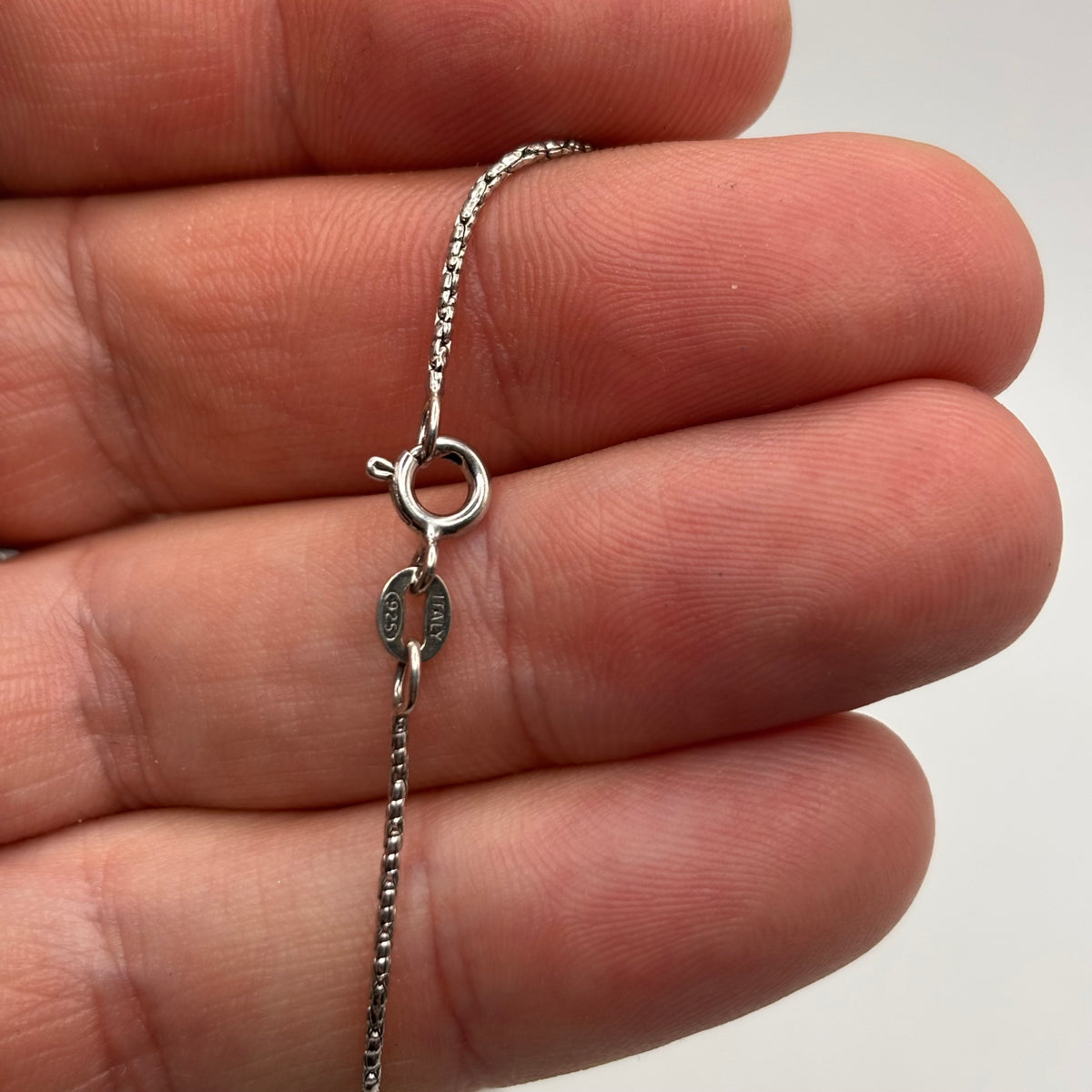 Silver 18” Italian Designer Gem Necklace