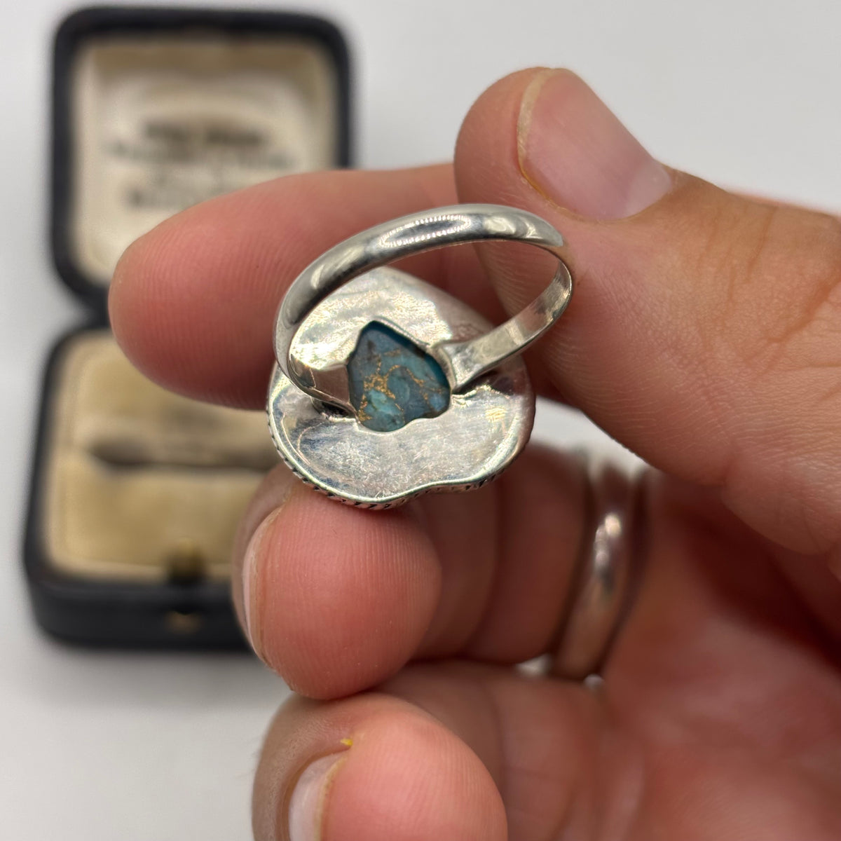 Silver Turquoise Heart Ring (T)