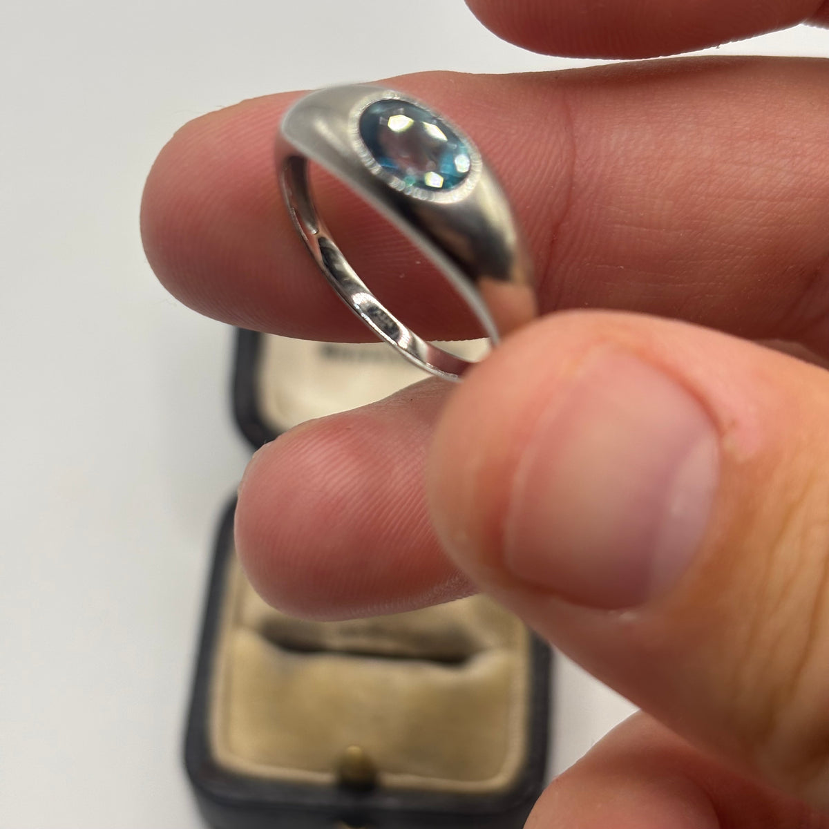 Silver Blue Topaz Ring (N)
