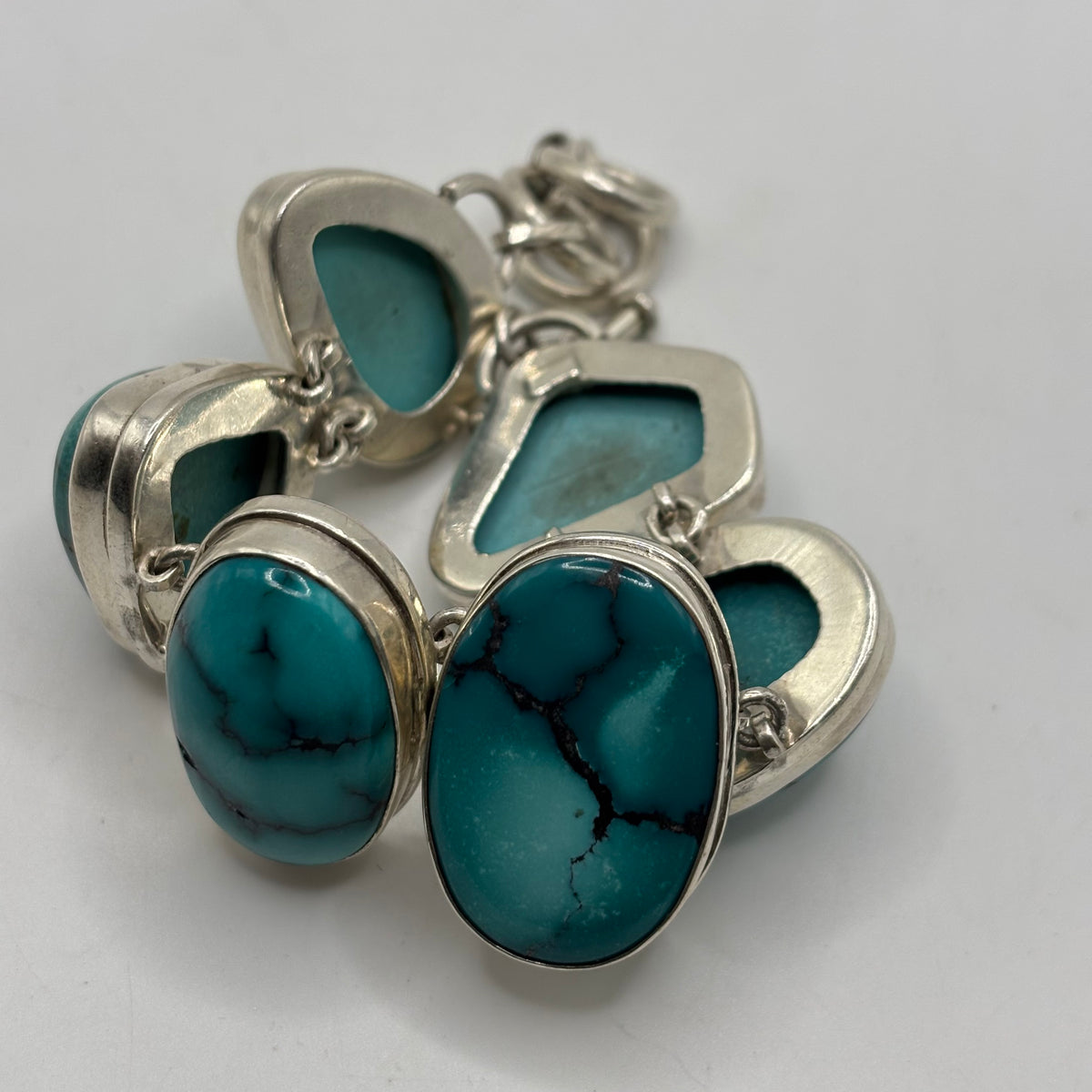 Silver 7”-8” Amazing Heavy Turquoise Bracelet