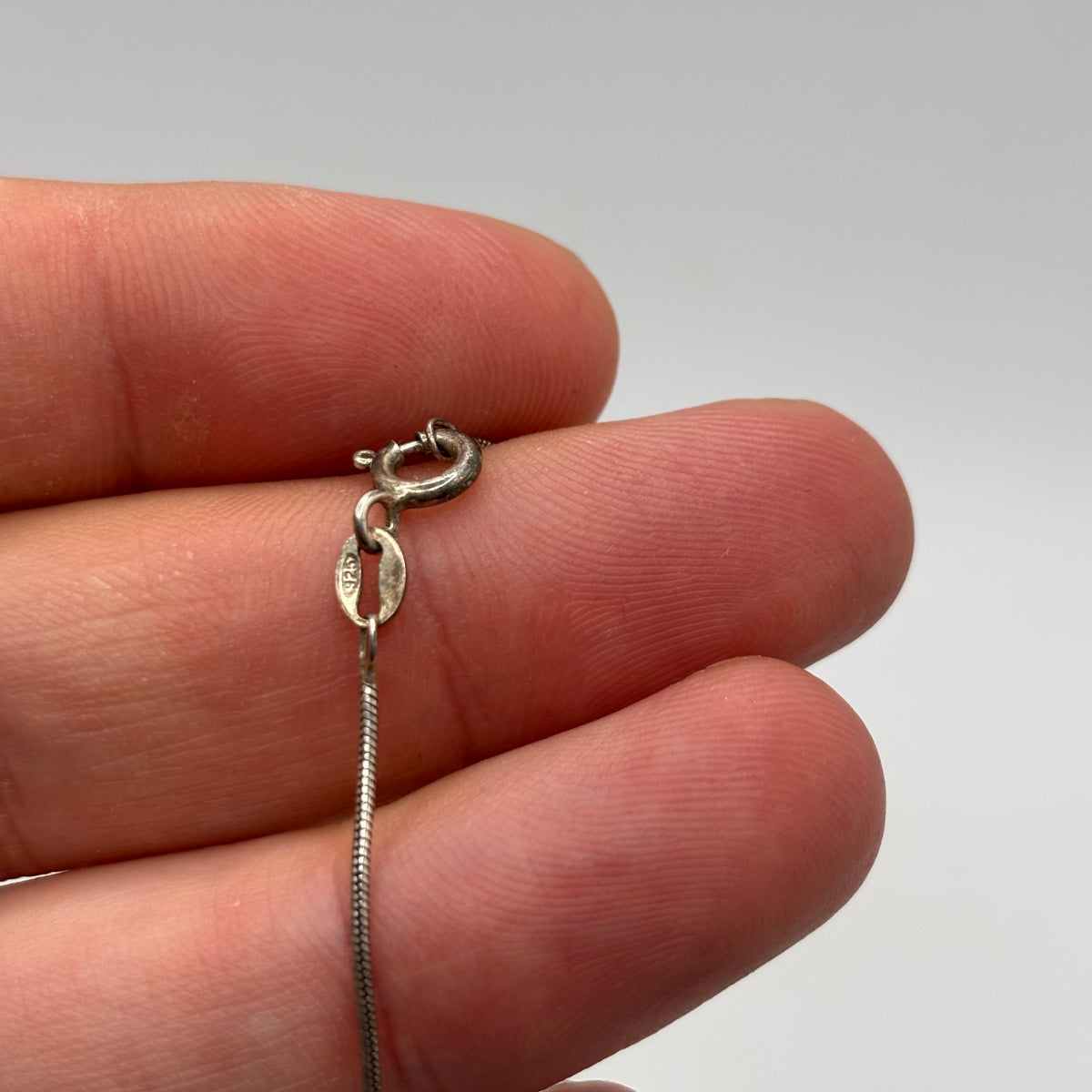 Silver 18” Opal Necklace