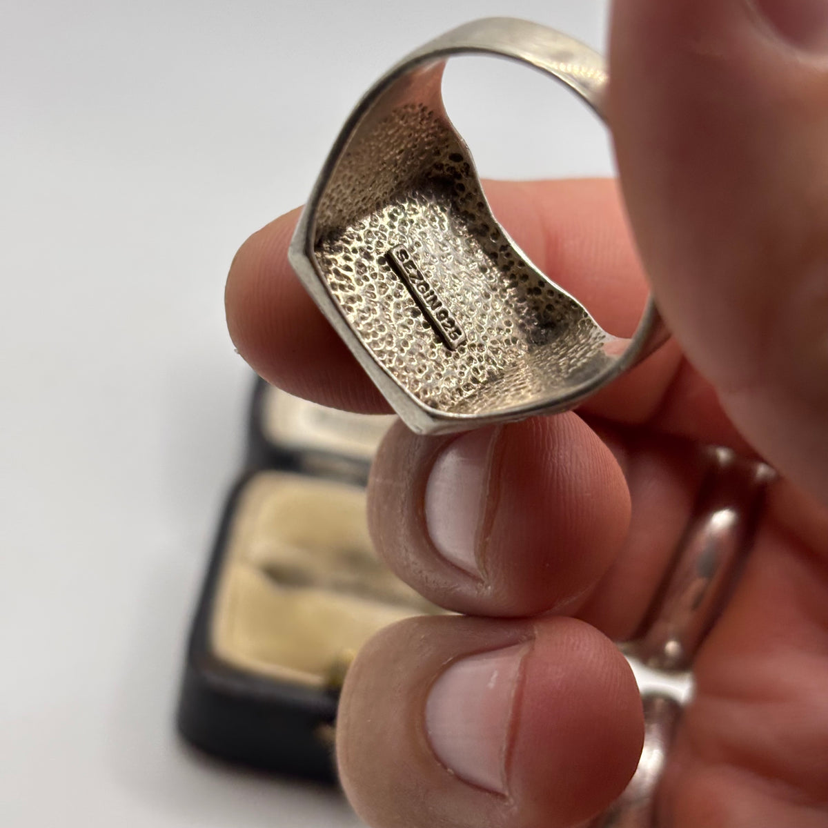 Silver Ruby Heavy Signet Ring (Z + 3)