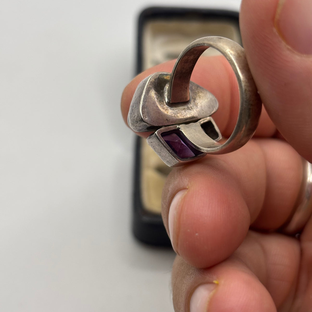 Silver Quartz & Amethyst Ring (Q)
