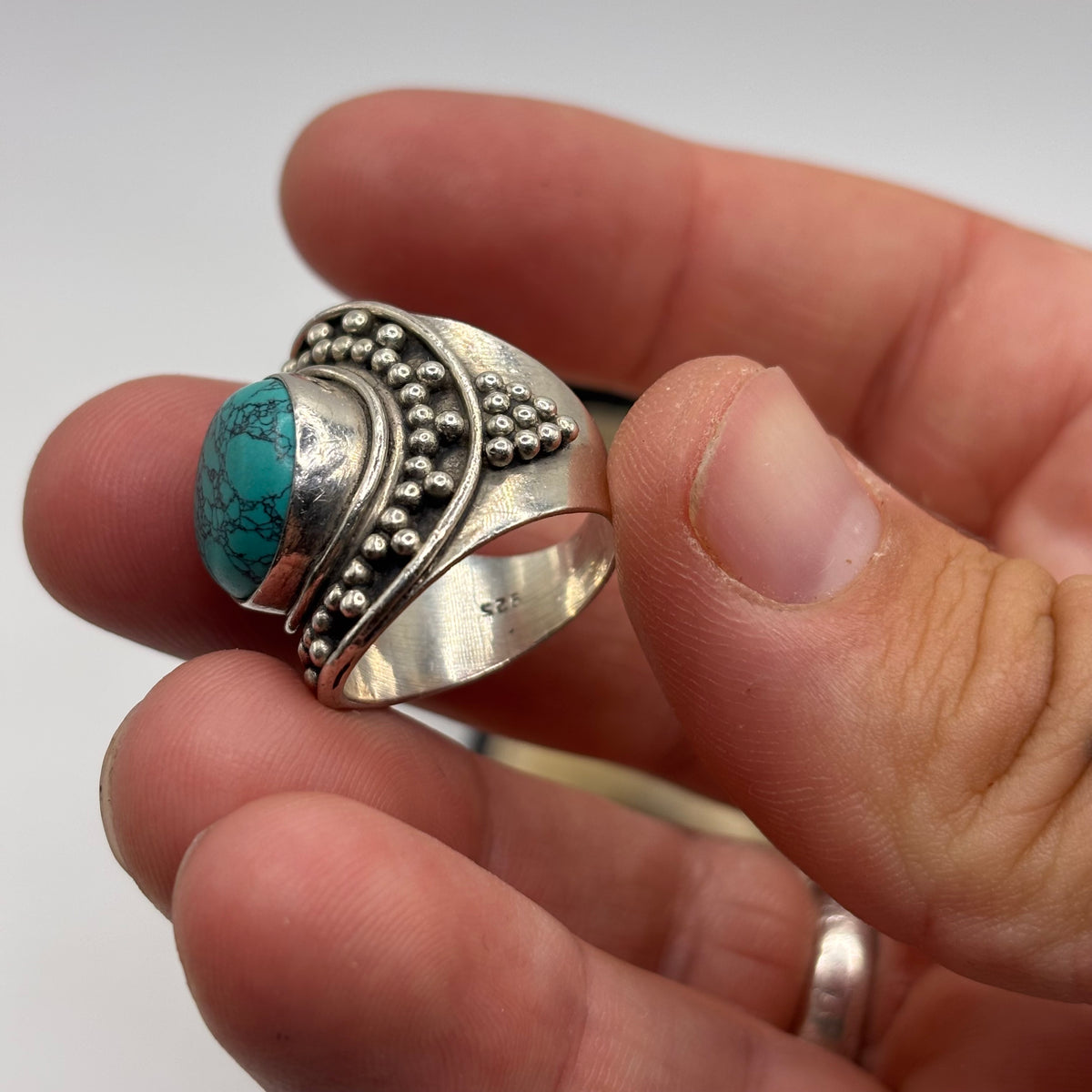 Silver Turquoise Ring (L)