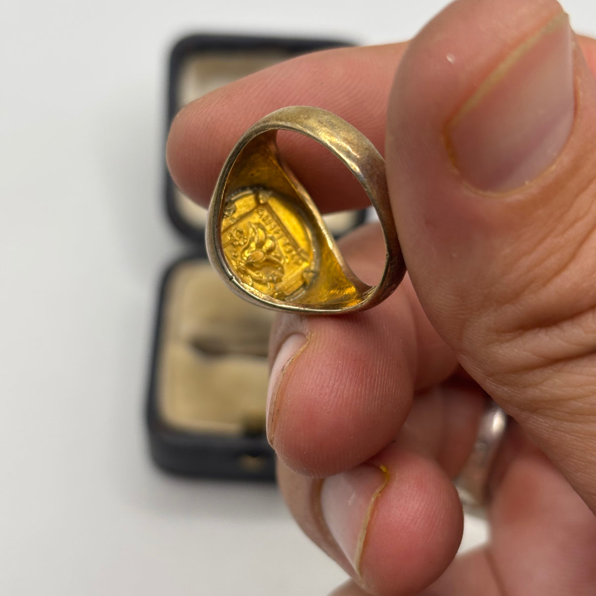 Gold On Silver Designer Medusa Head Ring (S)