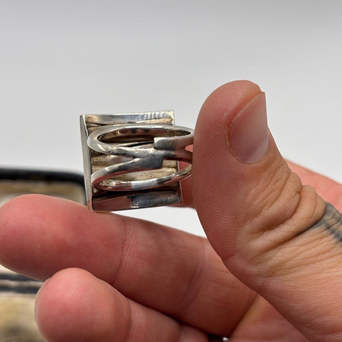 Silver Heavy Abstract Ring (R)