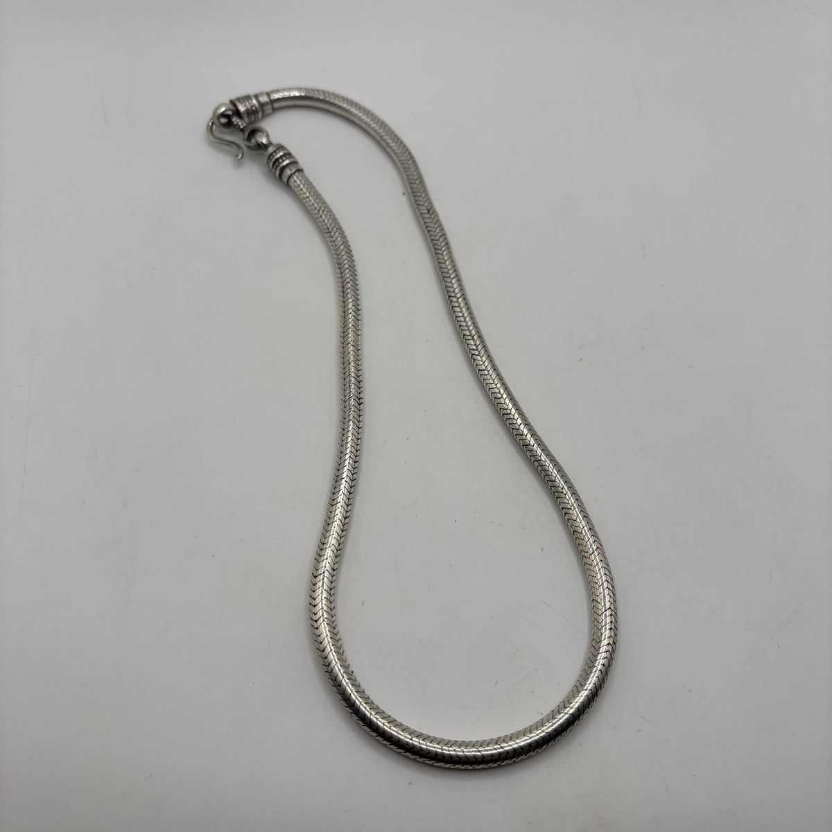 Silver 16” Heavy Snake Necklace