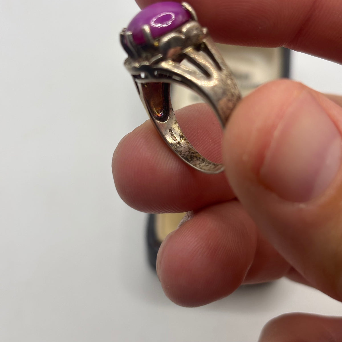 Silver Pink Star Sapphire Ring (N)