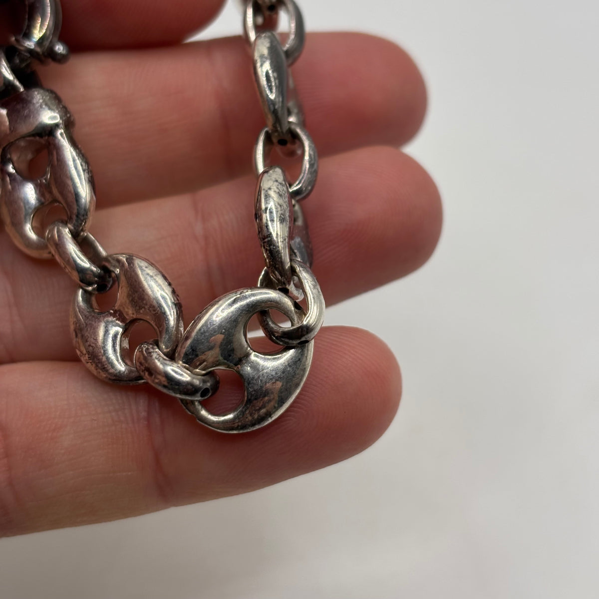 Silver 7” Marina Puff Link Bracelet