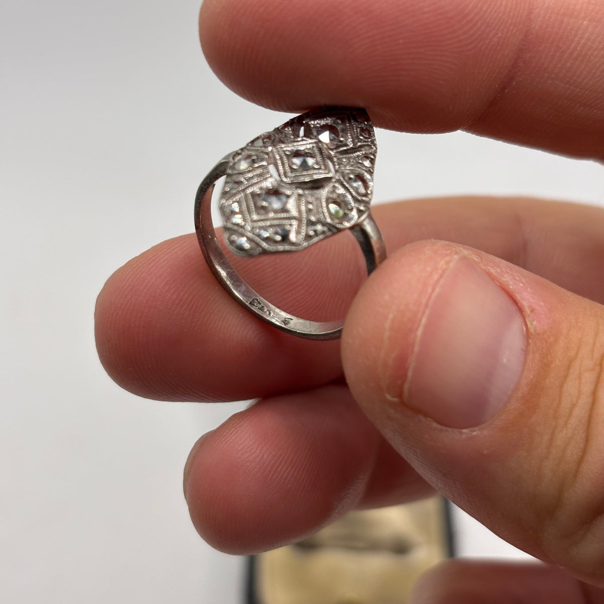 Silver Art Deco Marcasite Ring (Q)