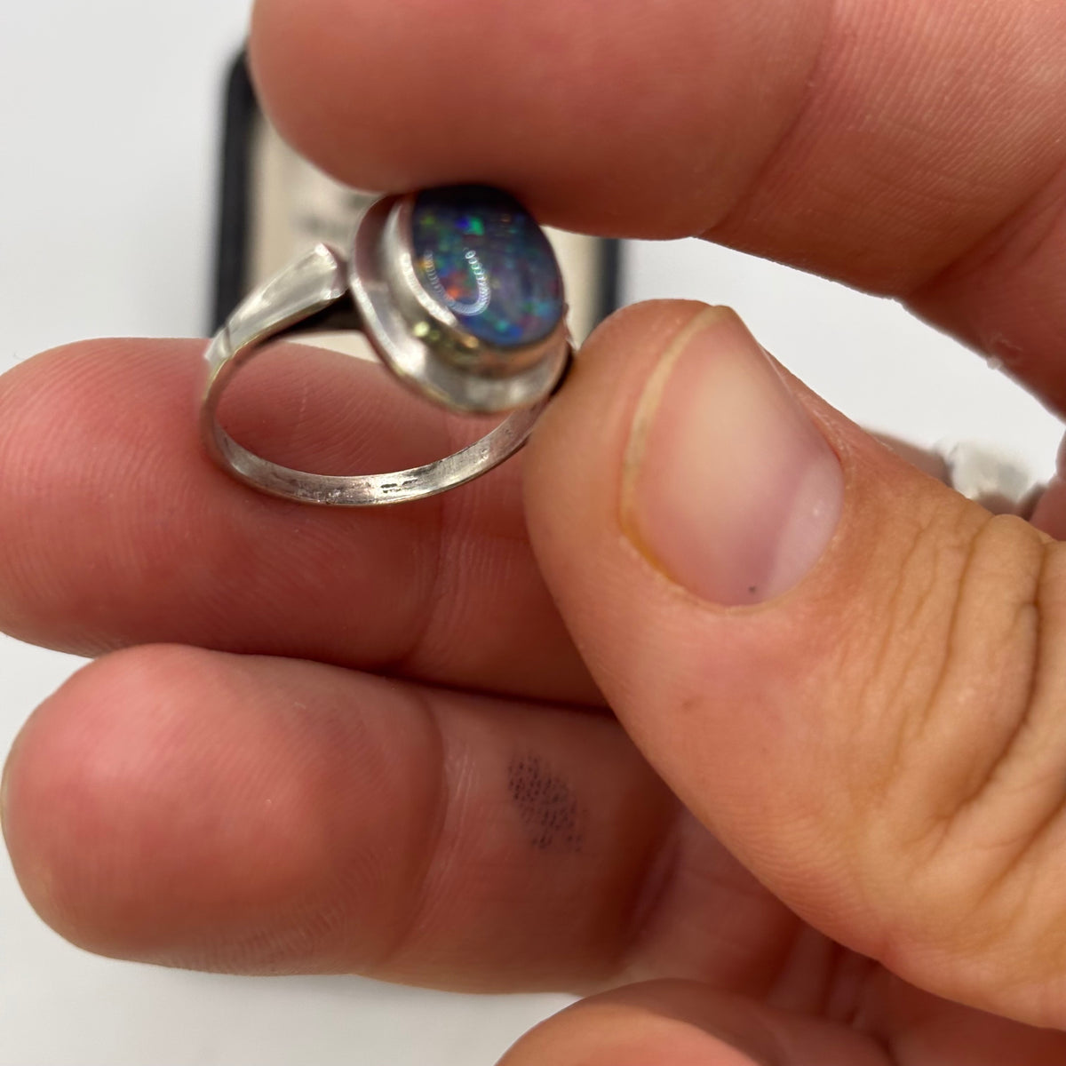 Silver Vintage Opal Ring (L)