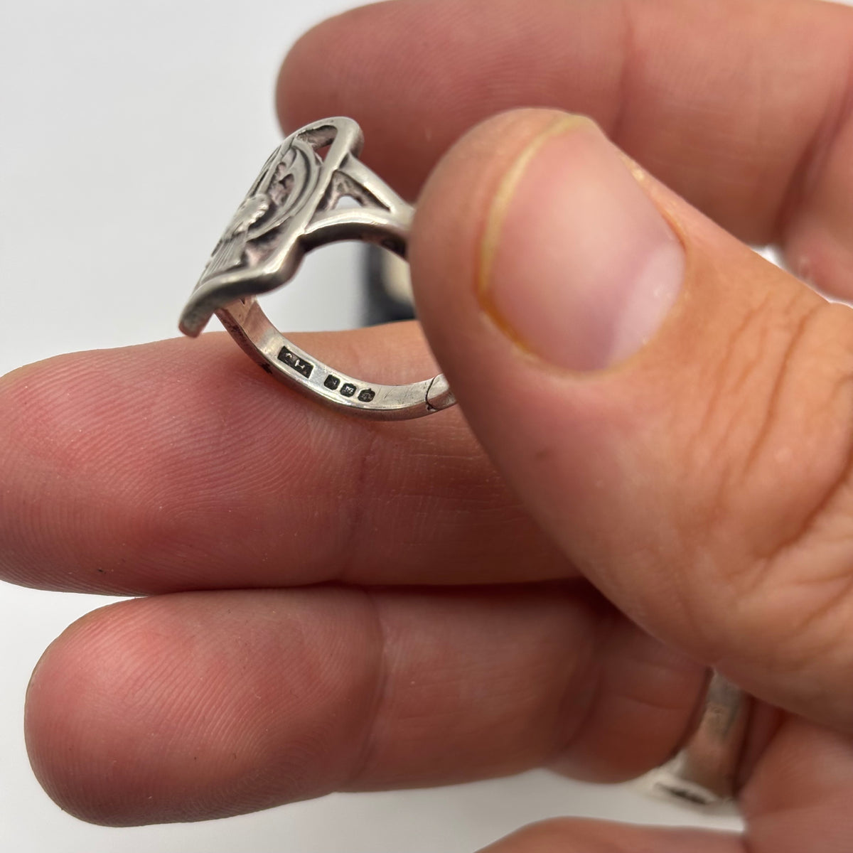 Silver Vintage Hebridean Killiecrankie Thistle Ring (I 1/2)