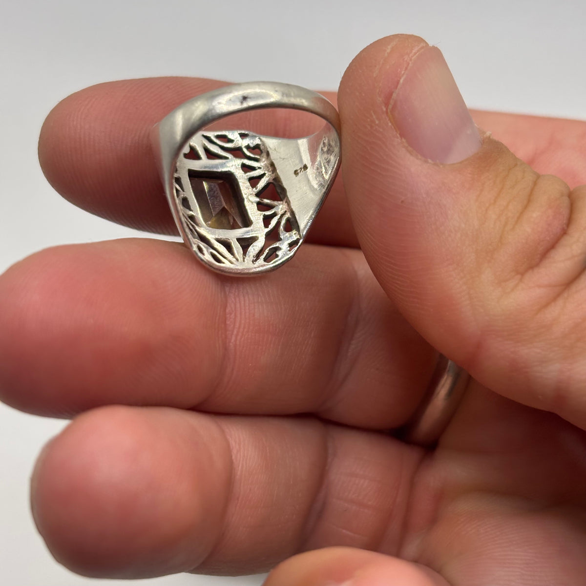 Silver Citrine Ring (O)
