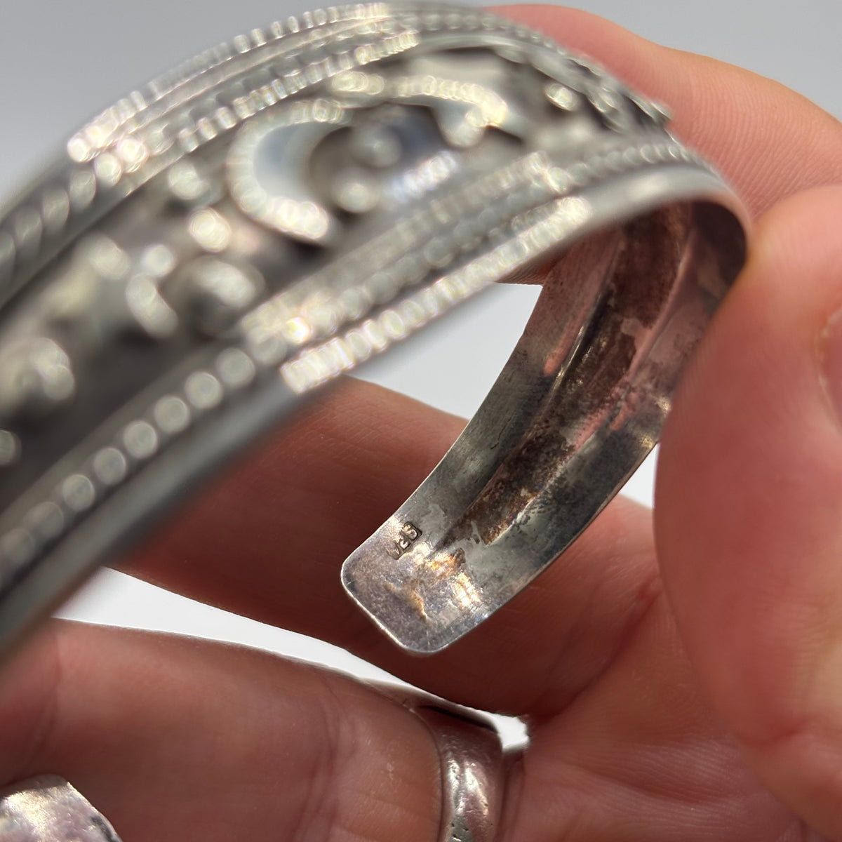 Silver Moon & Sun Bangle (62mm)