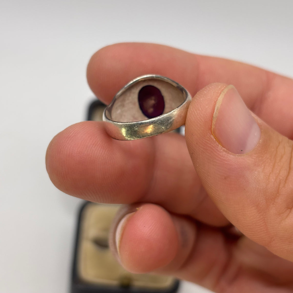 Silver Amethyst Signet Ring (O)