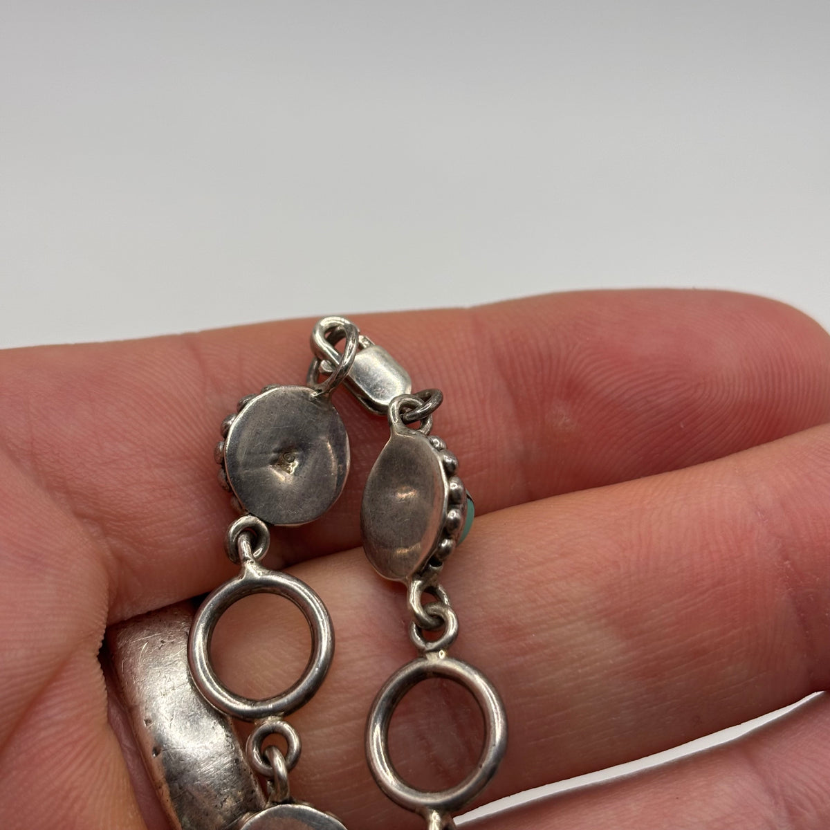 Silver 7.5” Turquoise Bracelet