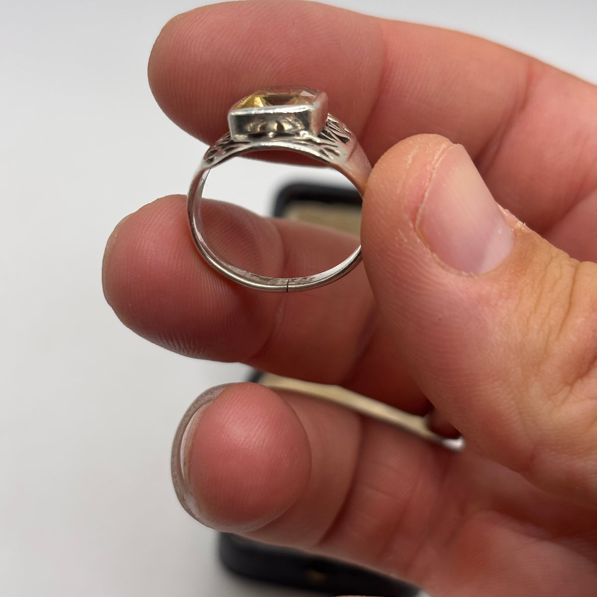 Silver Citrine Ring (O)