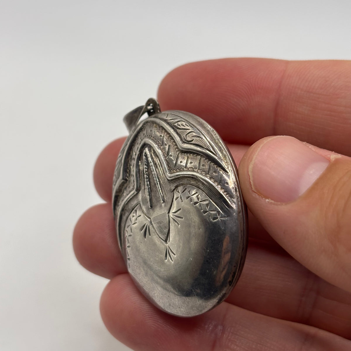 Silver Victorian Style Locket Pendant