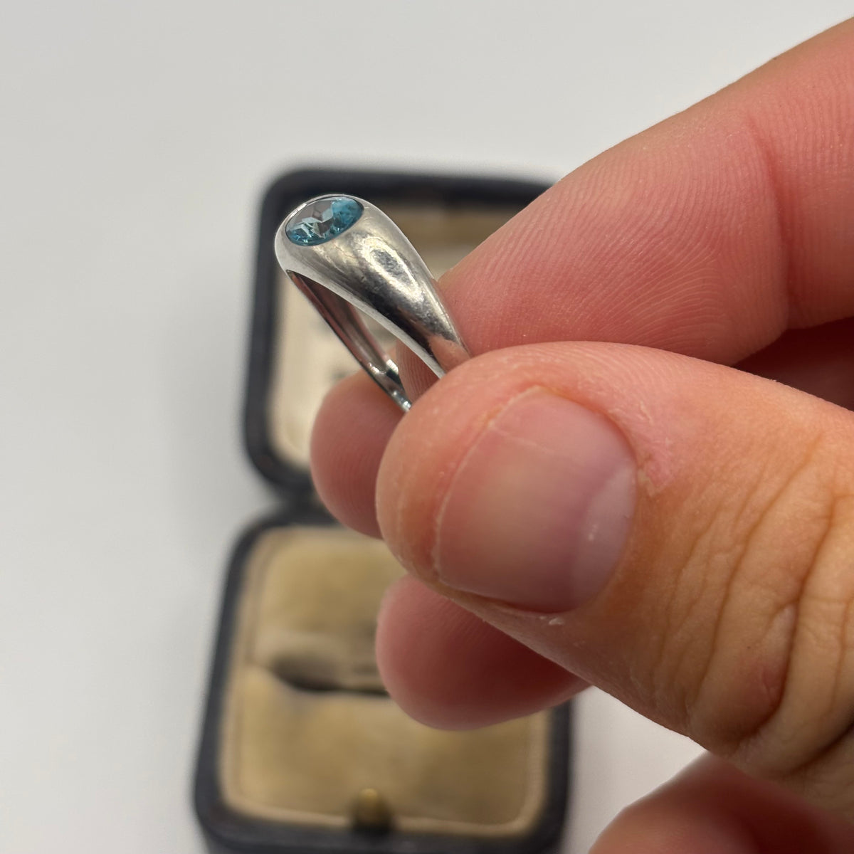 Silver Blue Topaz Ring (N)