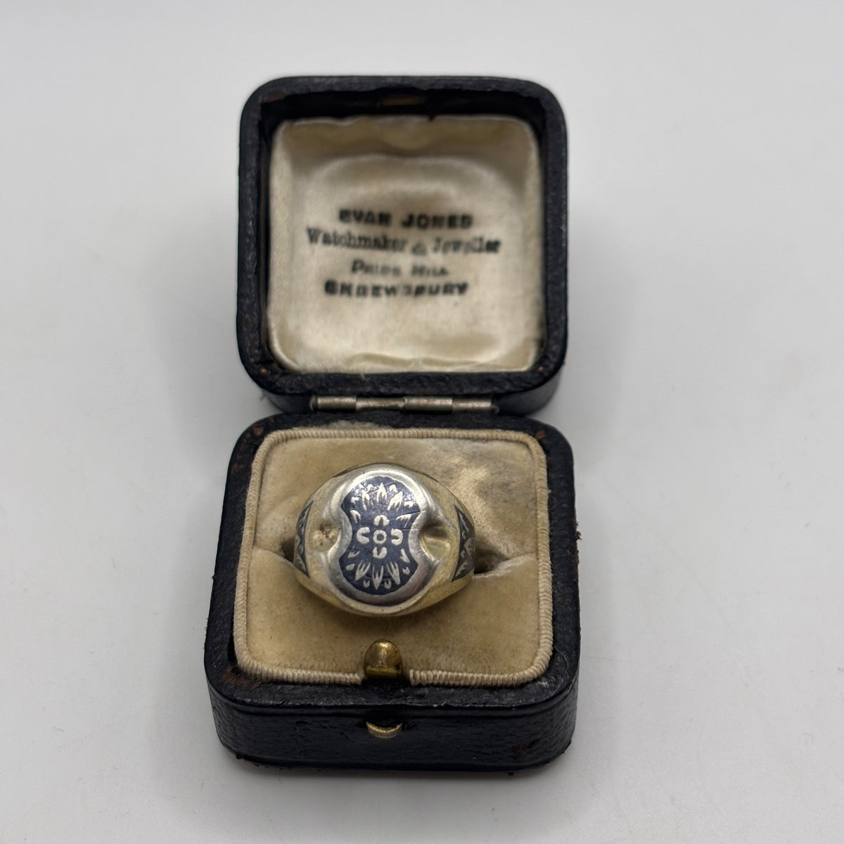 Silver Niello USSR Vintage Ring (N)
