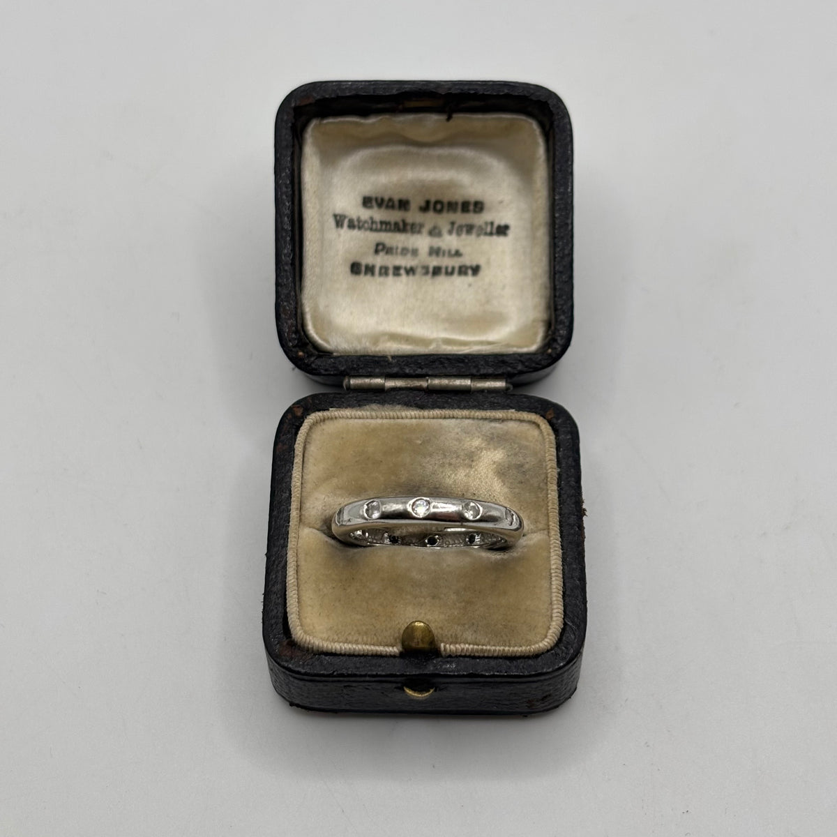 Silver CZ Inlaid Band Ring (Q)