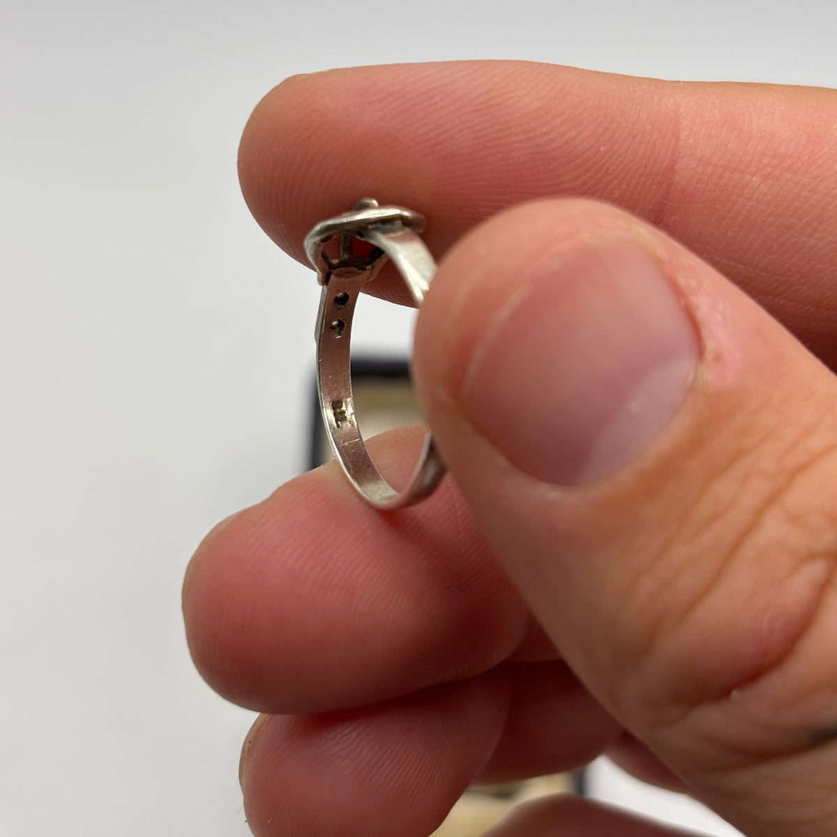 Silver CZ Buckle Ring (M)