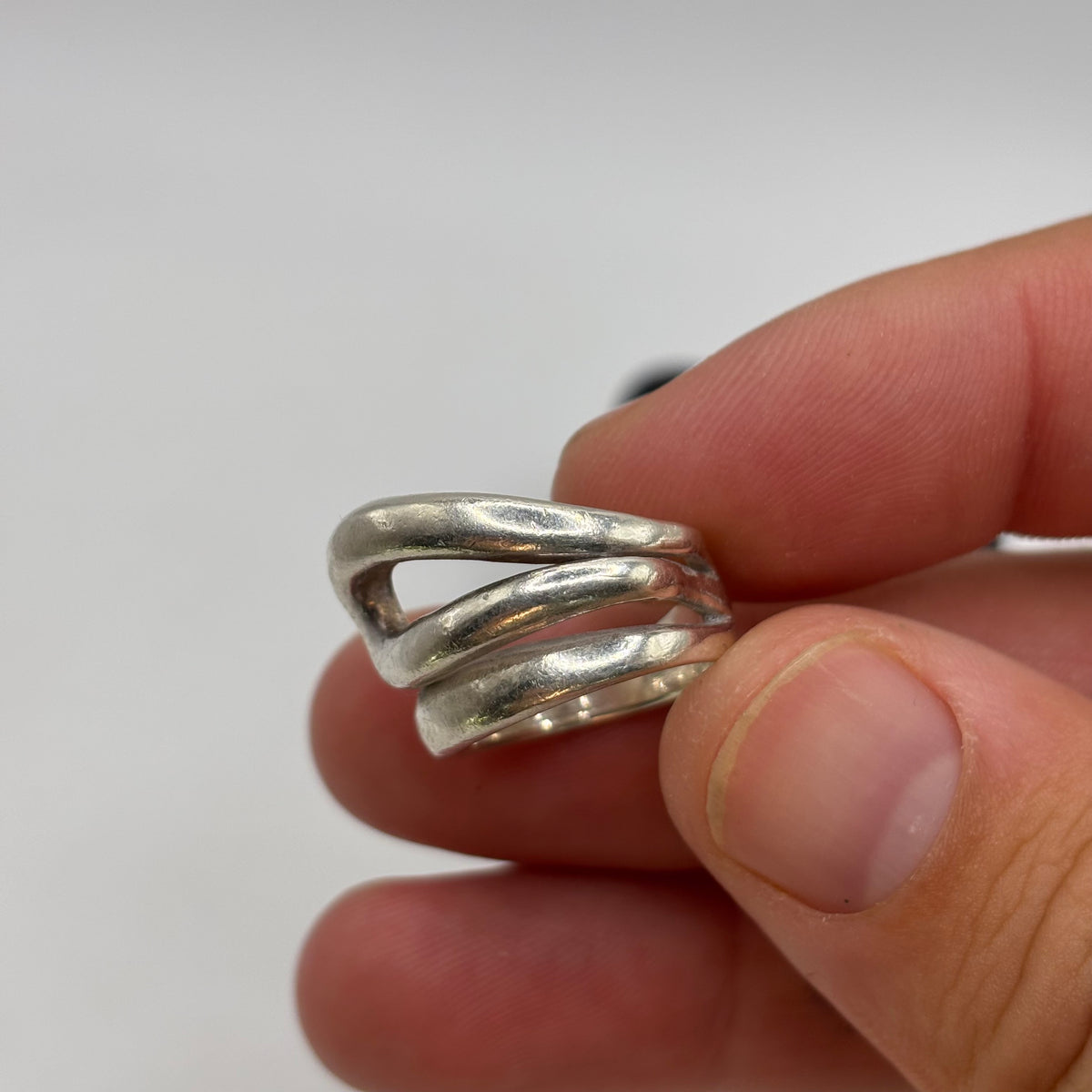Silver Abstract Ring (J 1/2)
