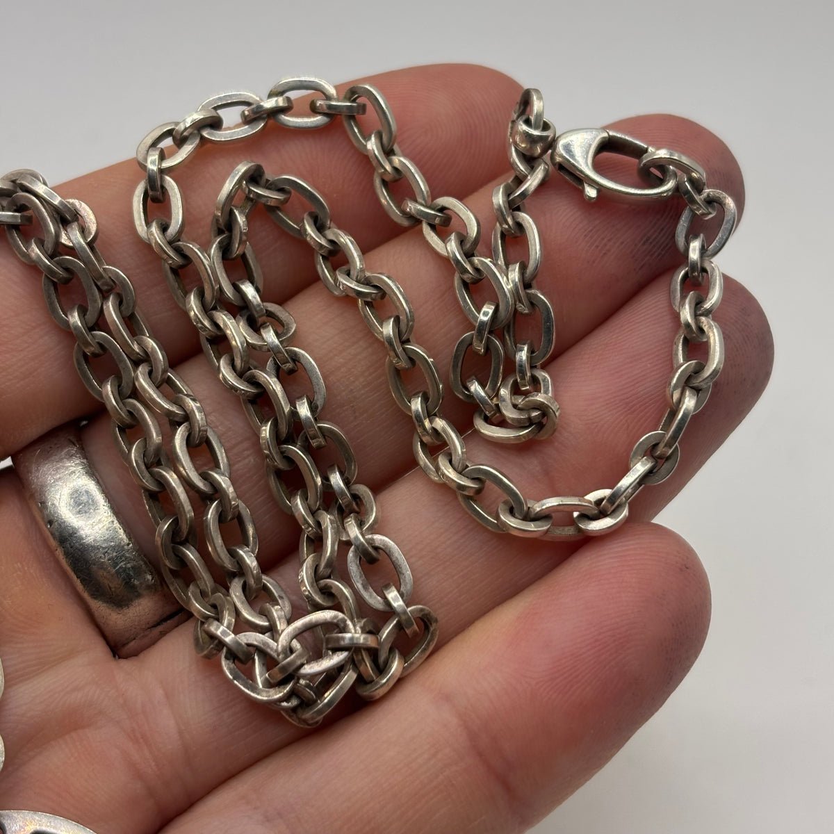 Silver 22” Gucci Medallion Necklace