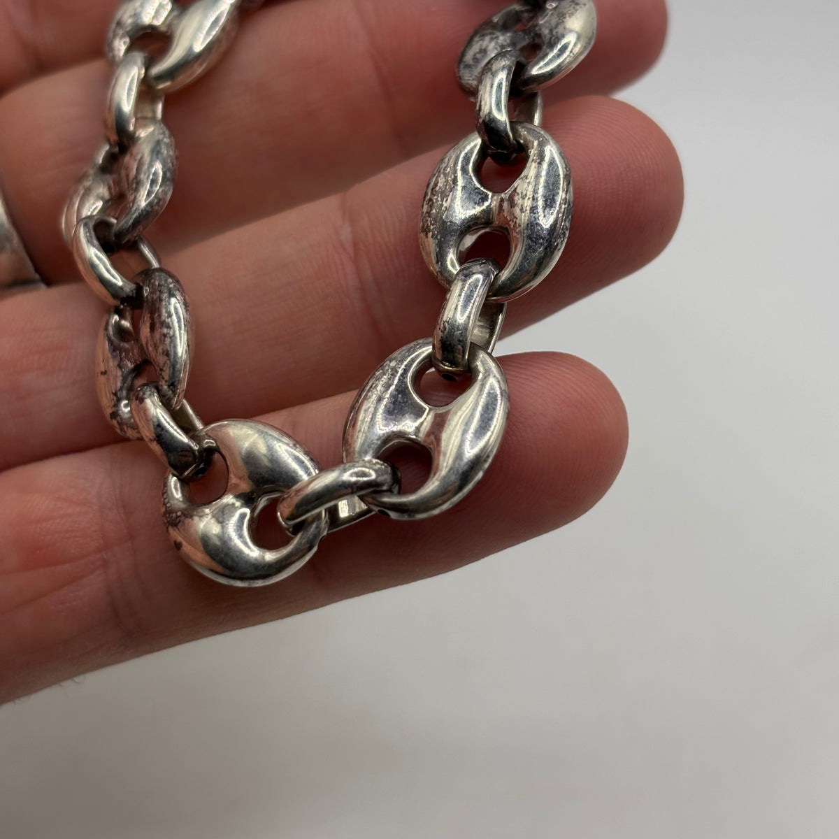 Silver 7” Marina Puff Link Bracelet