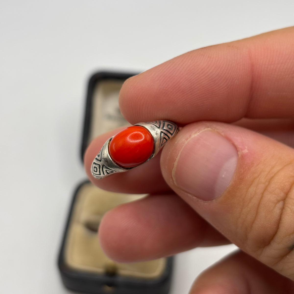 Silver Coral Carolyn Pollack Ring (N)