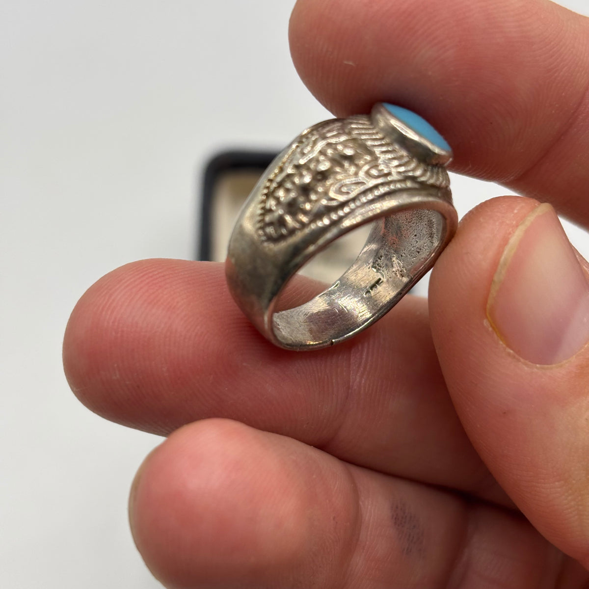 Silver Turquoise Signet Ring (P)
