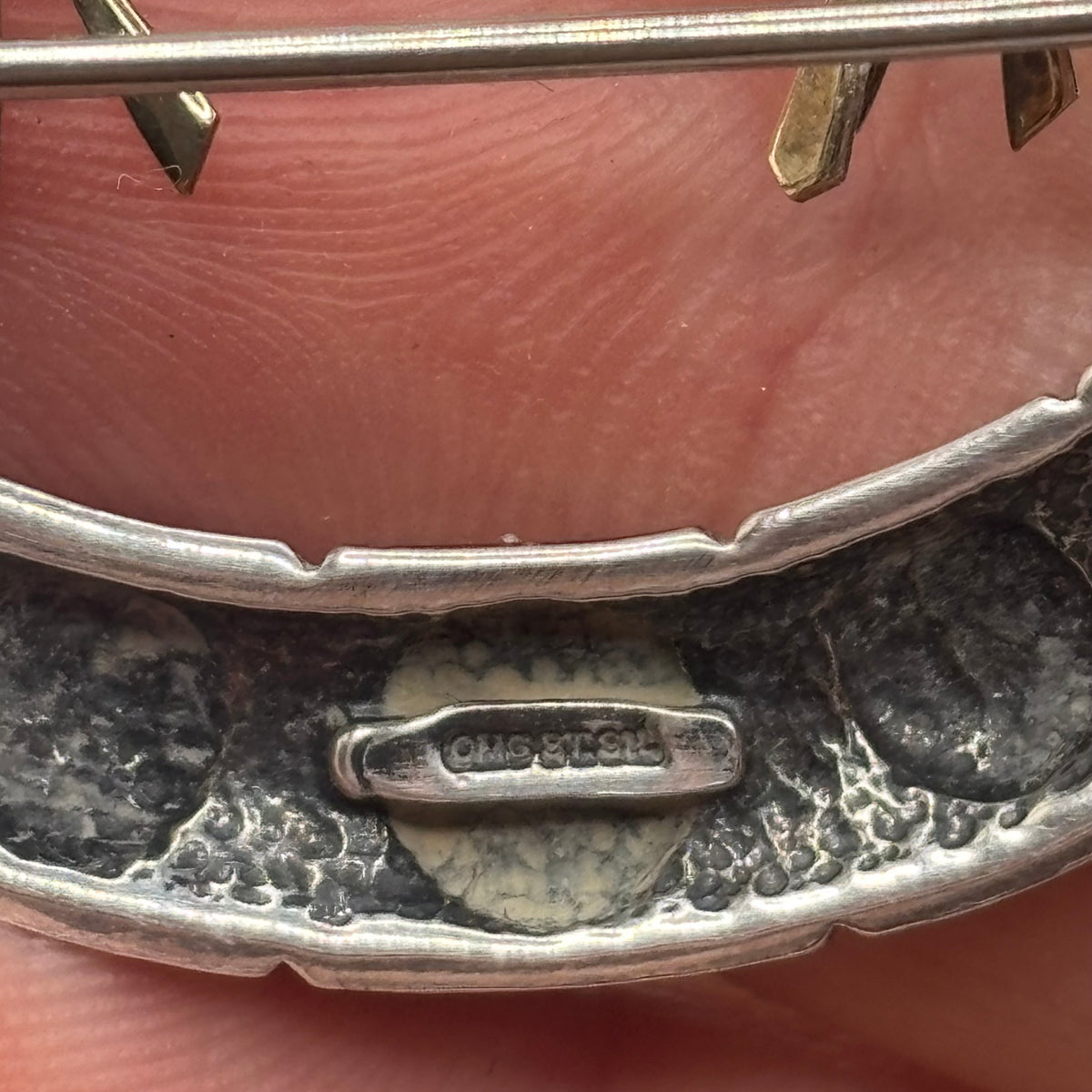 Silver Vintage Ola Gorie Long Boat Brooch