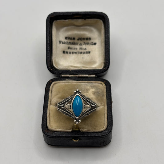 Silver Carolyn Pollack Turquoise Ring (S)