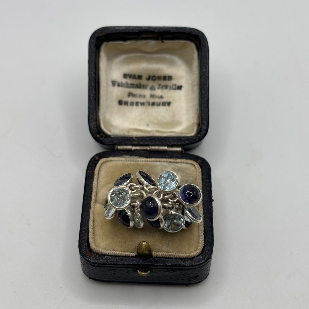 Silver Unusual Iolite & Blue Topaz Ring (N)