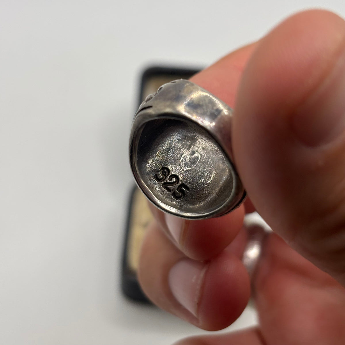 Silver Heavy Skull Biker Ring (N)