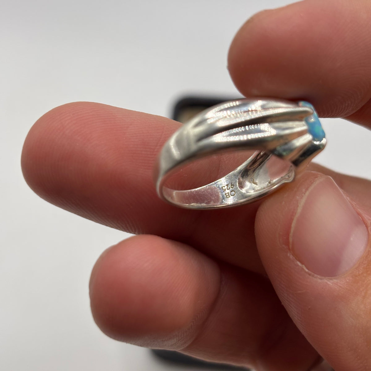 Silver Opal Signet Ring (P)