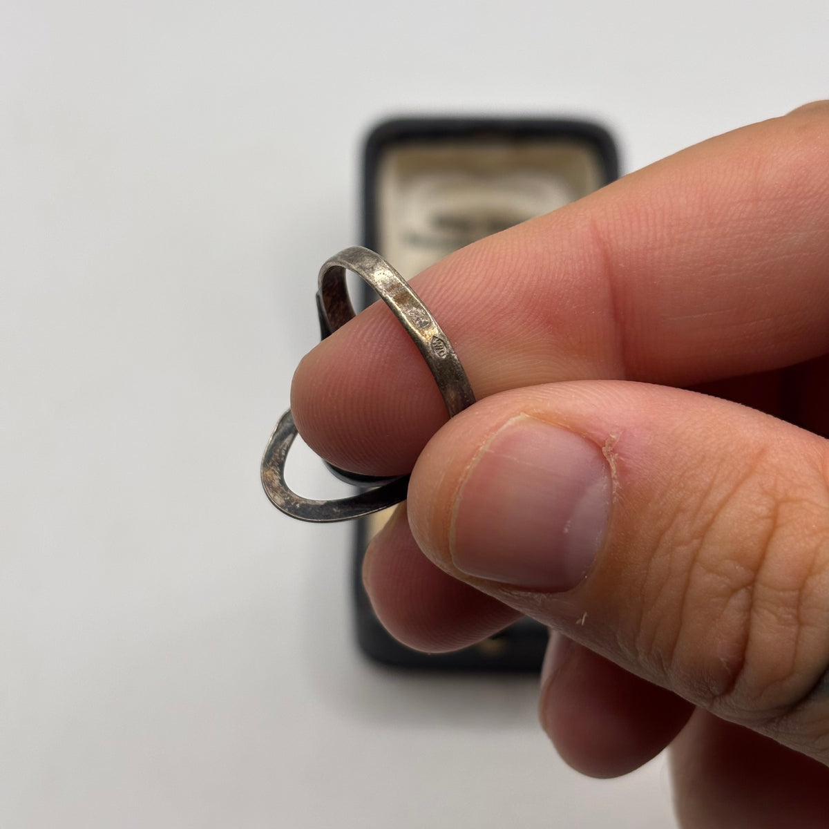 Silver Mid Century Amber Ring (R)