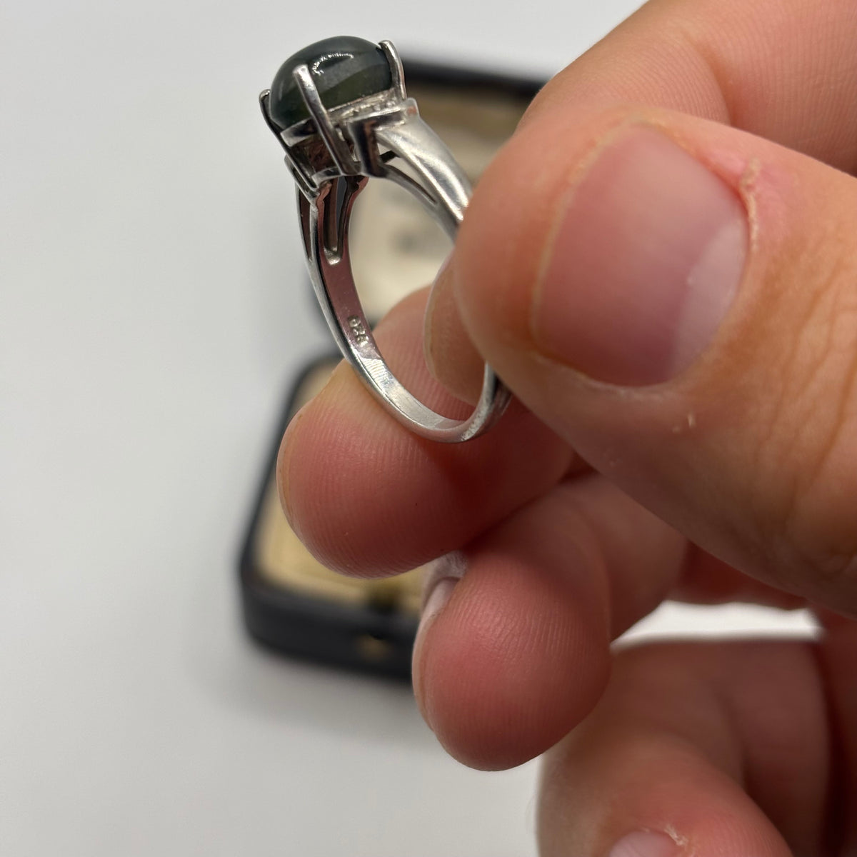 Silver Black Star Sapphire Ring (P)