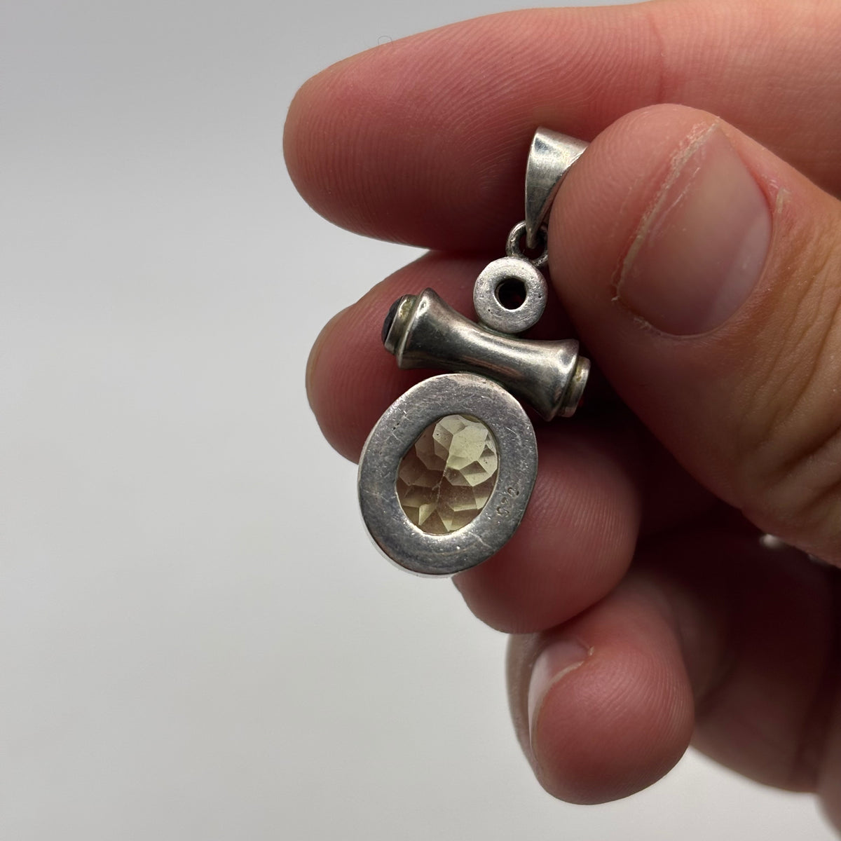 Silver Garnet & Topaz Pendant
