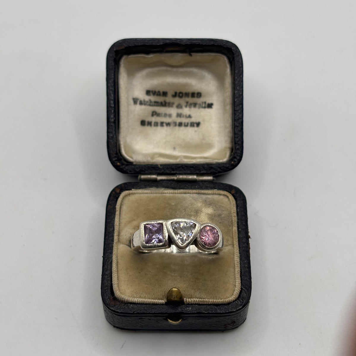 Silver Mixed Gem Ring (T)