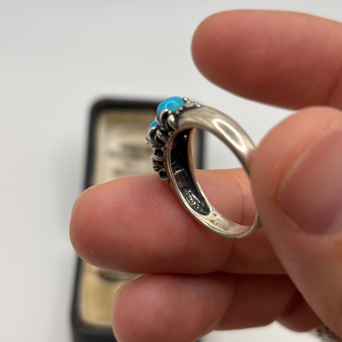 Silver Carolyn Pollack Turquoise Ring (O)