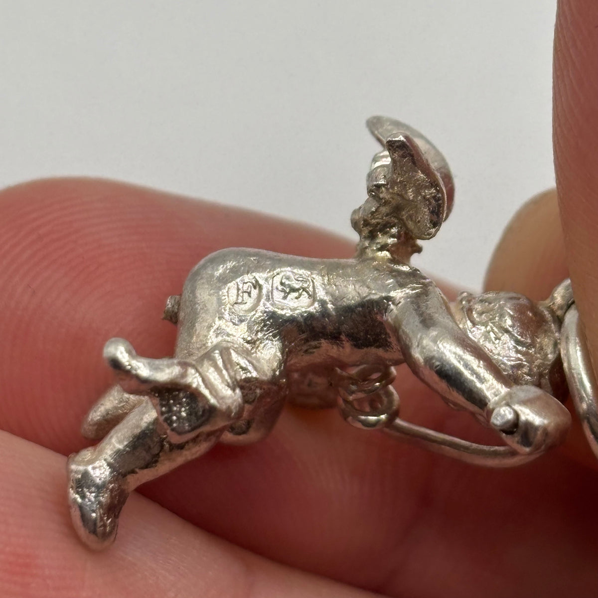 Silver Heavy Vintage Cherub Pendant