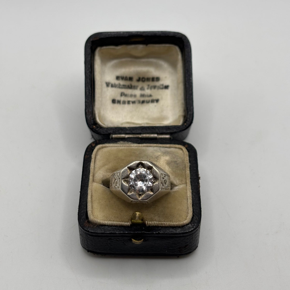 Silver Vintage CZ Gypsy Ring (N)