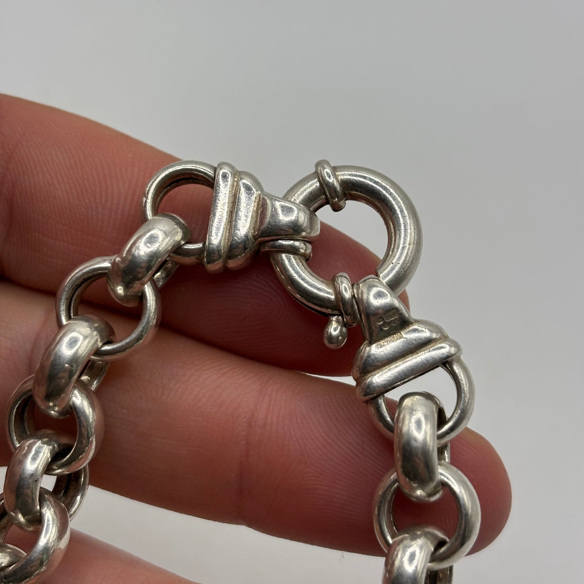 Silver 7.5” Puff Belcher Bracelet