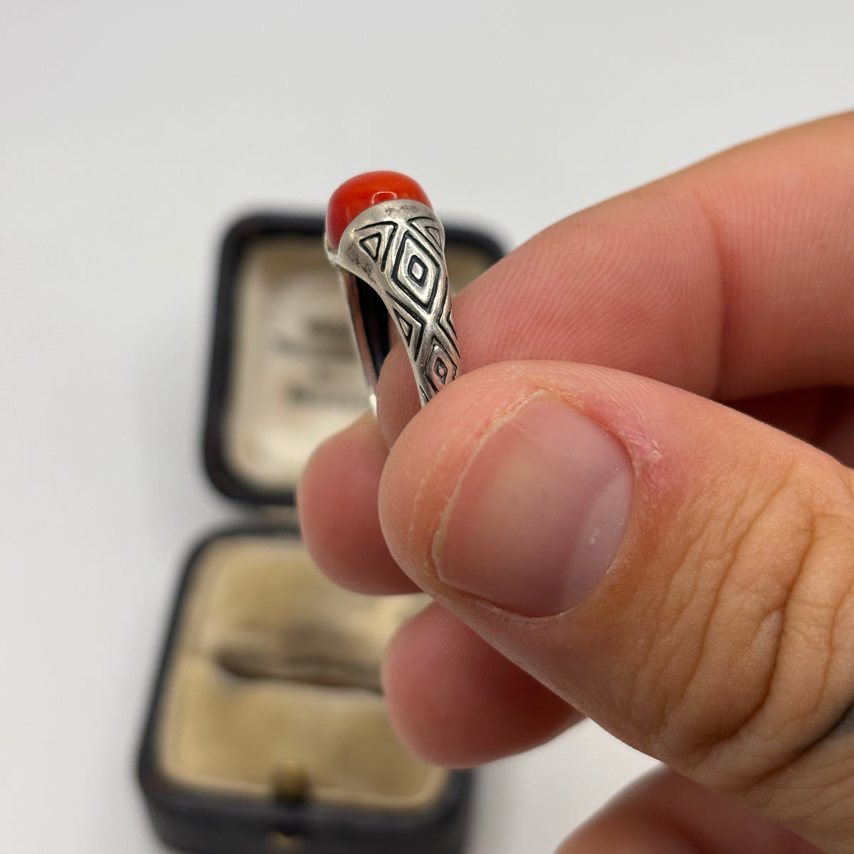 Silver Coral Carolyn Pollack Ring (N)