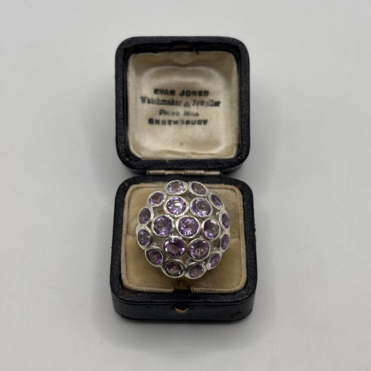 Silver Heavy Amethyst Ring (O)