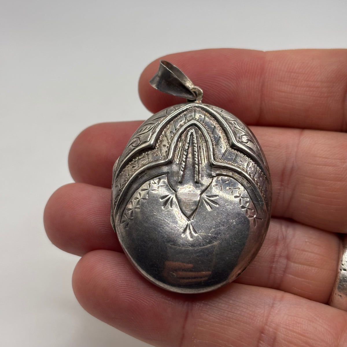 Silver Victorian Style Locket Pendant
