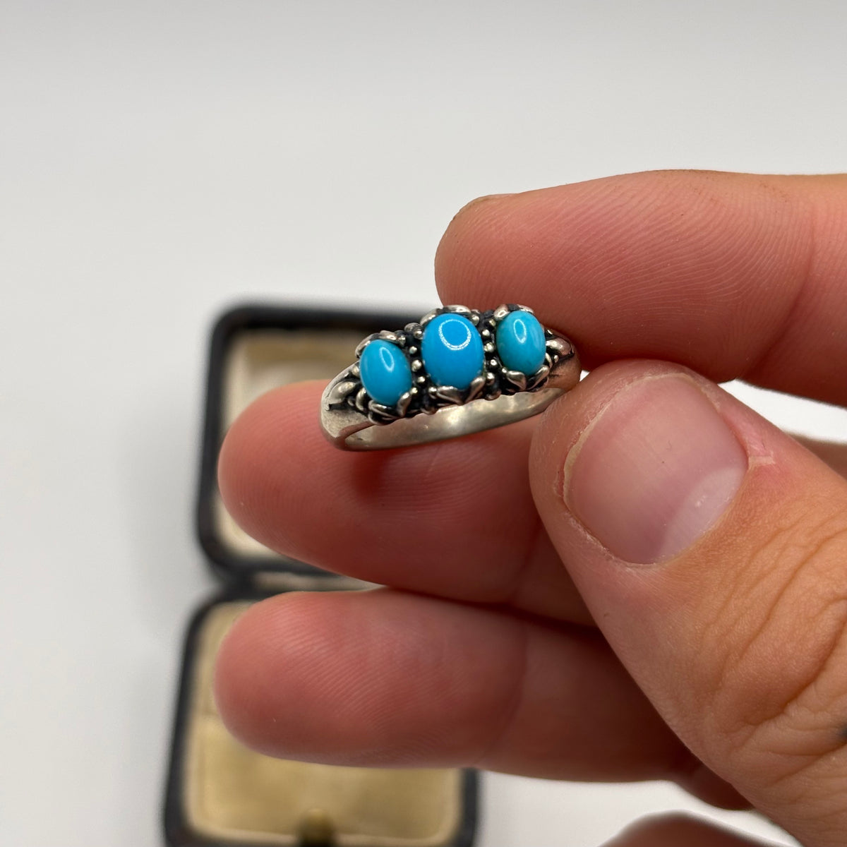 Silver Carolyn Pollack Turquoise Ring (O)