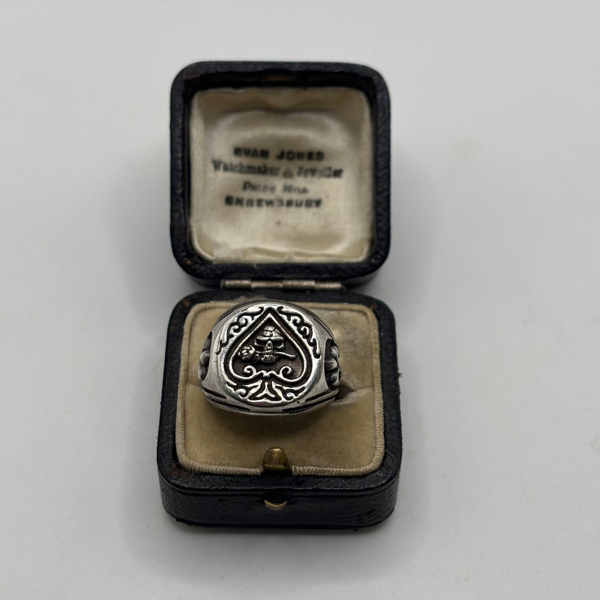 Silver Heavy Skull Biker Ring (N)